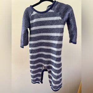 Old Navy Striped Blue and Gray Infant One Piece 6-9 Months